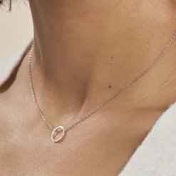 Collier Stip Or Blanc Oxyde De Zirconium