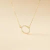 Collier Stip Or Jaune Oxyde De Zirconium