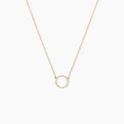 Collier Stip Or Jaune Oxyde De Zirconium