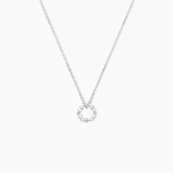 Collier Sueda Argent Blanc Oxyde De Zirconium