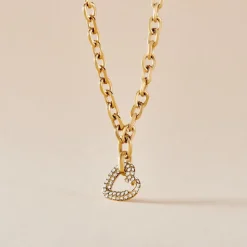 Collier Sydnee Acier Jaune Cristal