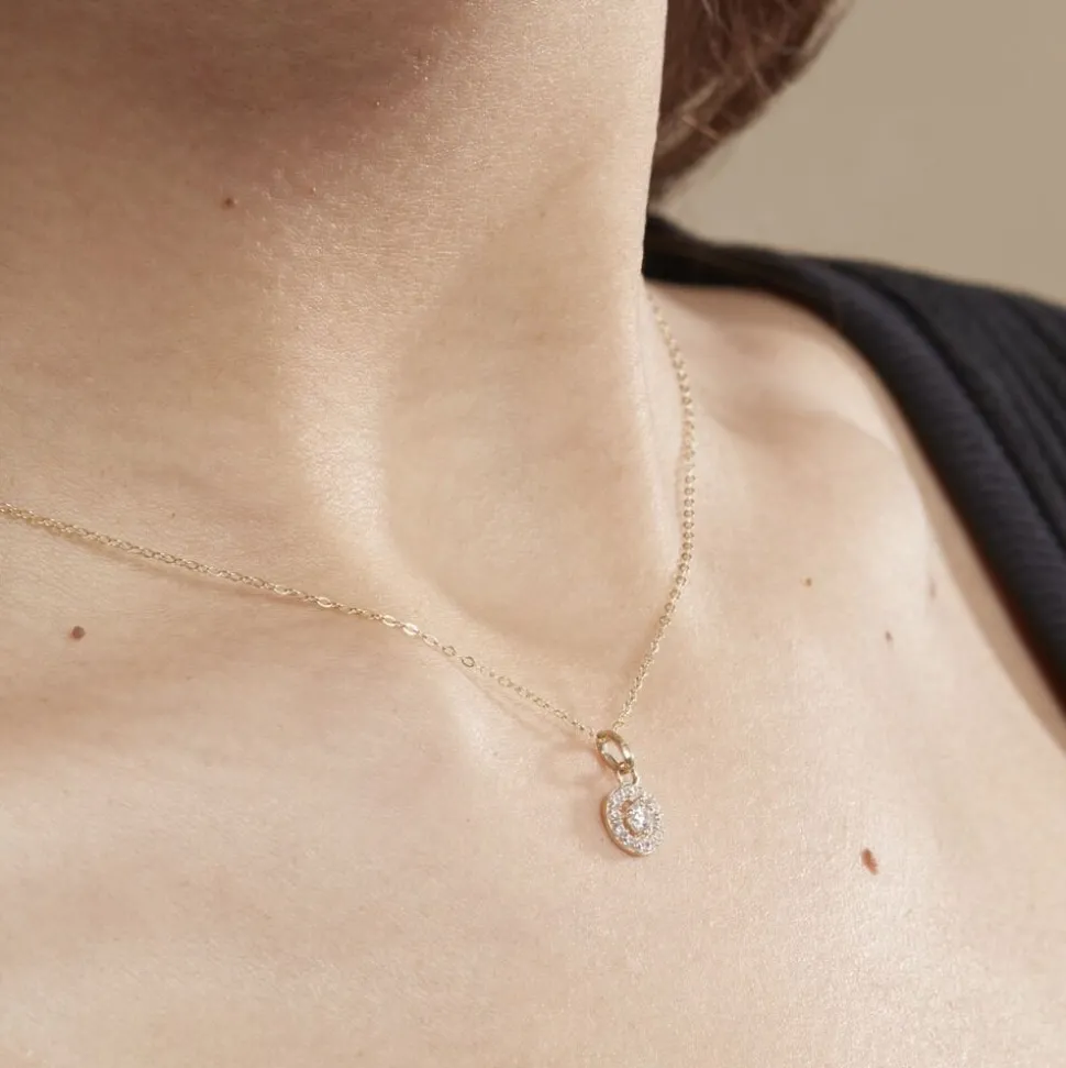 Collier Tahera Or Jaune Oxyde De Zirconium