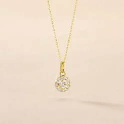 Collier Tahera Or Jaune Oxyde De Zirconium