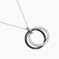 Collier Tania Argent Blanc Céramique Et Oxyde De Zirconium