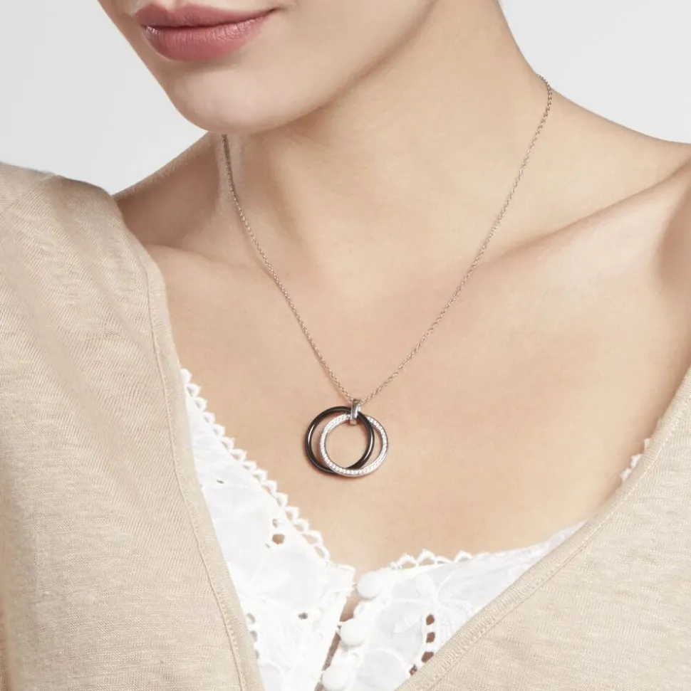Collier Tania Argent Blanc Céramique Et Oxyde De Zirconium