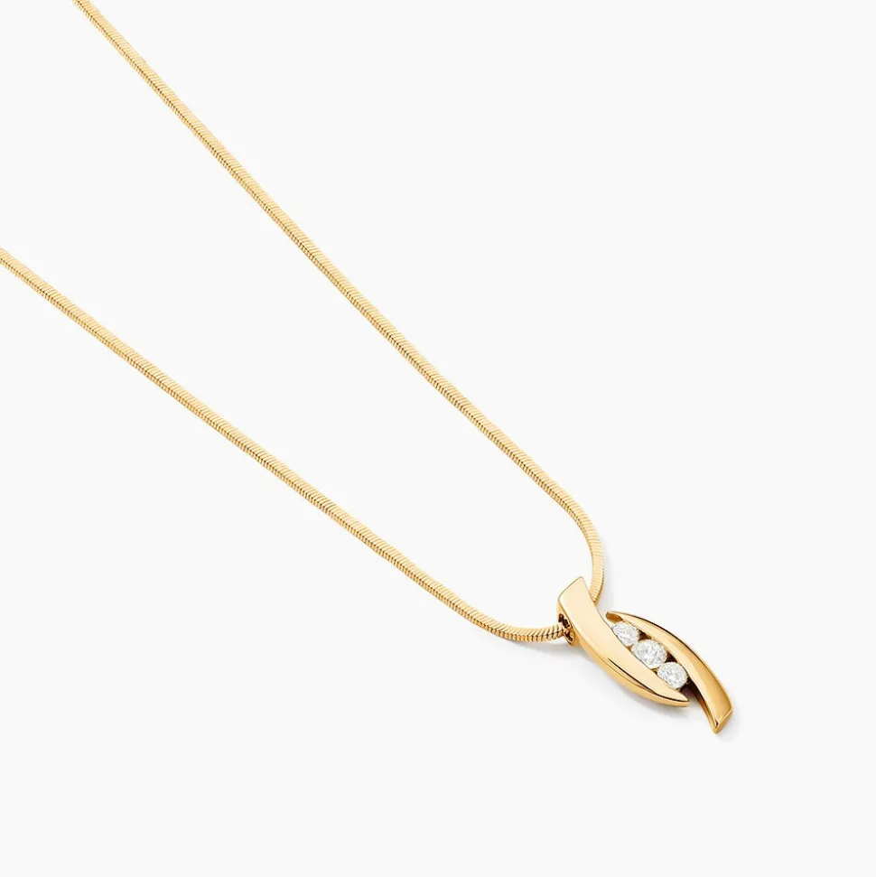 Collier Trilogie Or Jaune Diamant