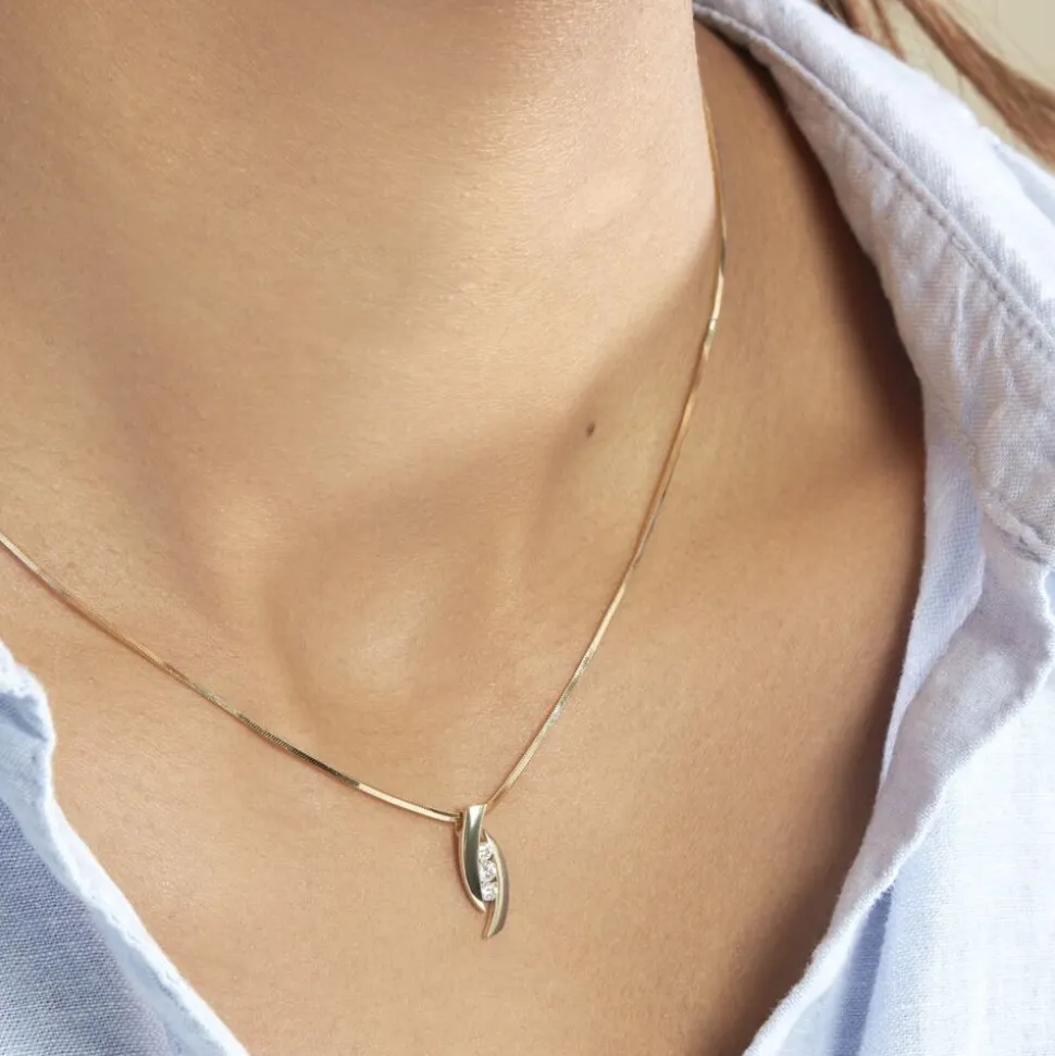 Collier Trilogie Or Jaune Diamant