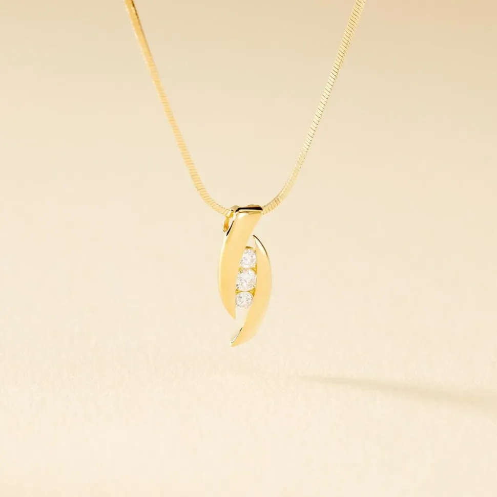 Collier Trilogie Or Jaune Diamant