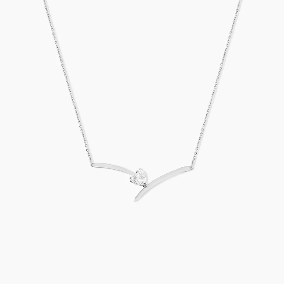 Collier Valeriana Or Blanc Oxyde De Zirconium