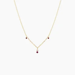 Collier Valora Or Jaune Rhodolite Oxyde De Zirconium