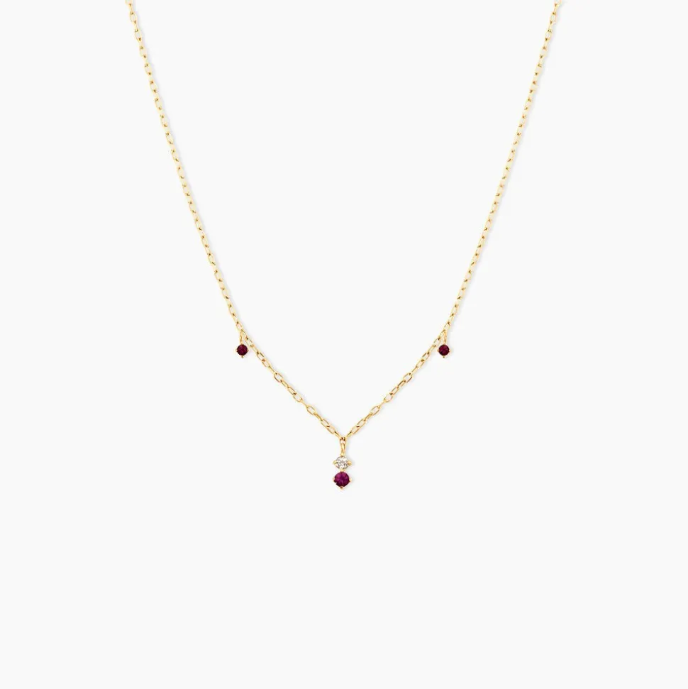 Collier Valora Or Jaune Rhodolite Oxyde De Zirconium