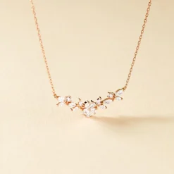 Collier Wanda Argent Rose Oxyde De Zirconium