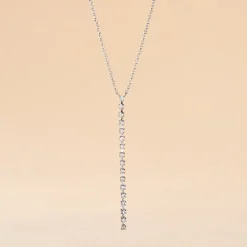 Collier Whitney Argent Blanc Oxyde De Zirconium