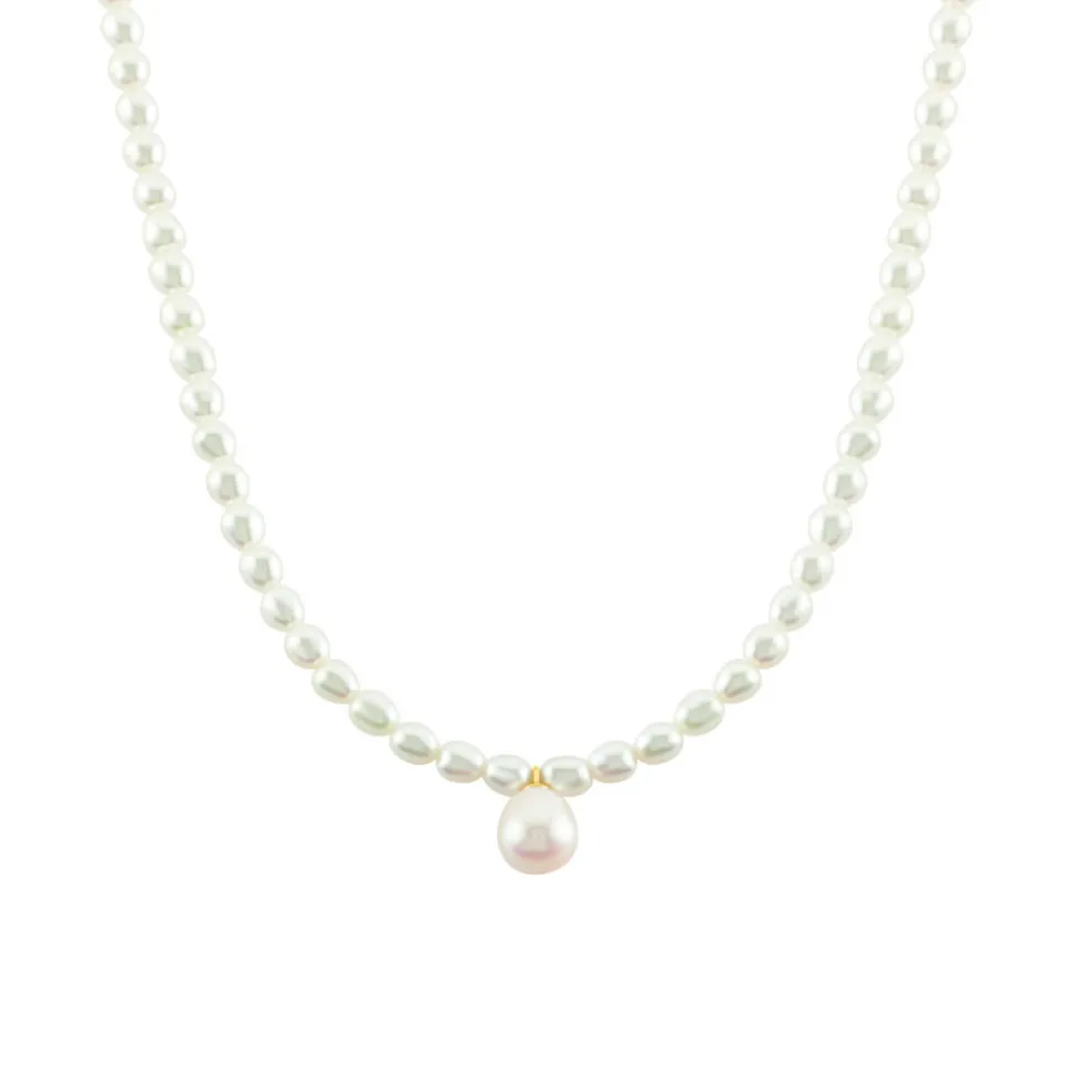 Collier Wilfrid Or Jaune Perle De Culture