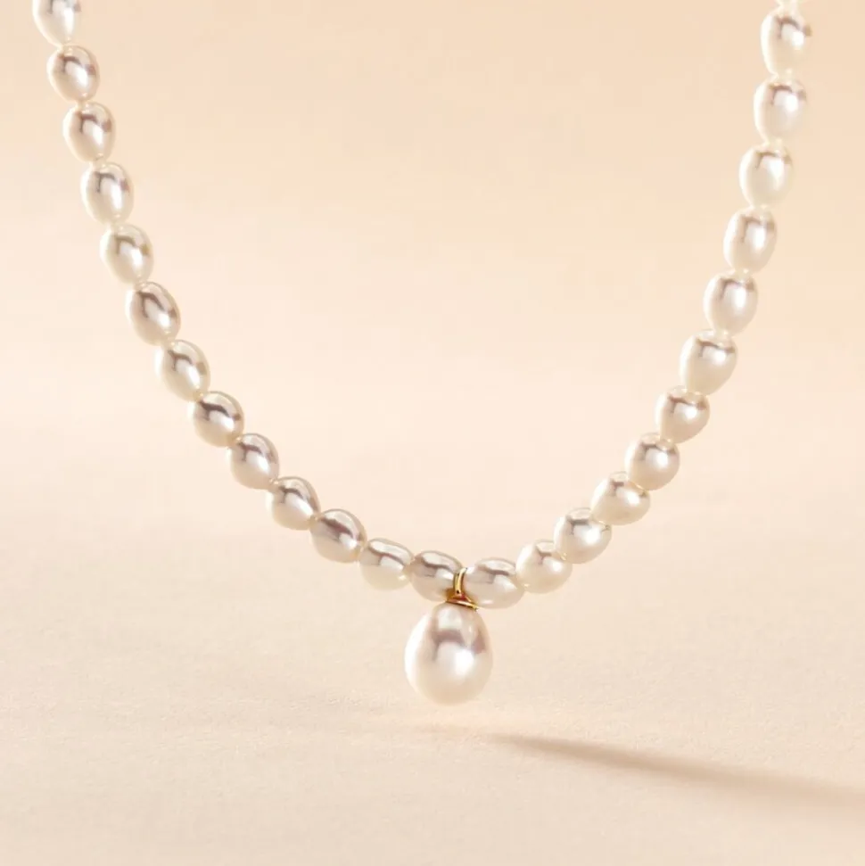Collier Wilfrid Or Jaune Perle De Culture