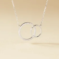 Collier Yalaz Argent Blanc Oxyde De Zirconium