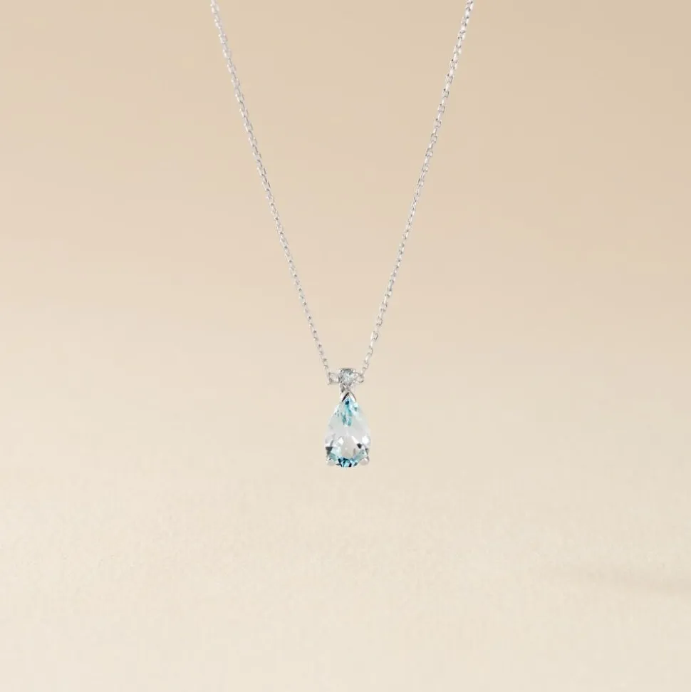 Collier Yrene Or Blanc Topaze