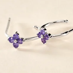 Creoles Argent Blanc Blossom Bash Oxyde De Zirconium
