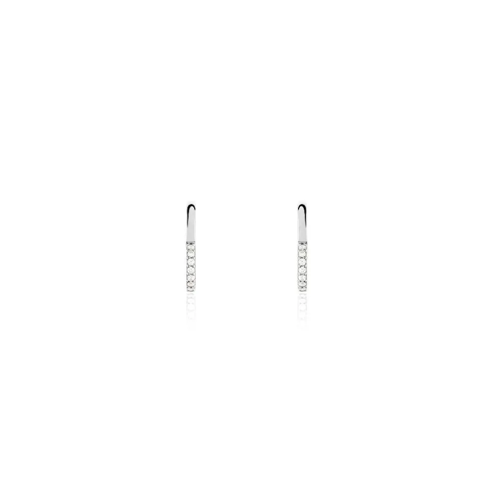 Creoles Argent Blanc Deep In Love Oxyde De Zirconium
