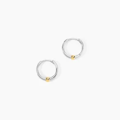 Creoles Or Jaune et Argent Blanc