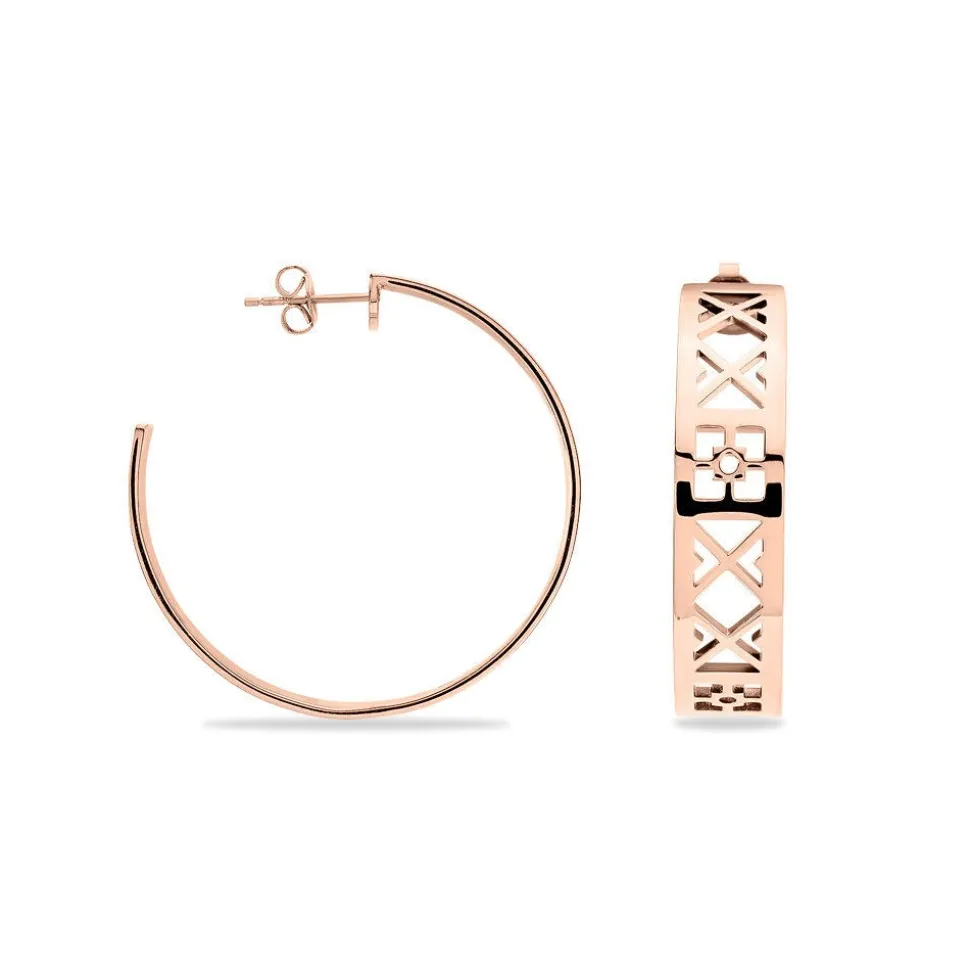 Créoles Airelle Acier Rose