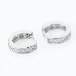 Créoles Alexa Argent Blanc Oxyde De Zirconium