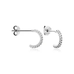 Créoles Alvah Argent Blanc Oxyde De Zirconium|Marc Orian Discount