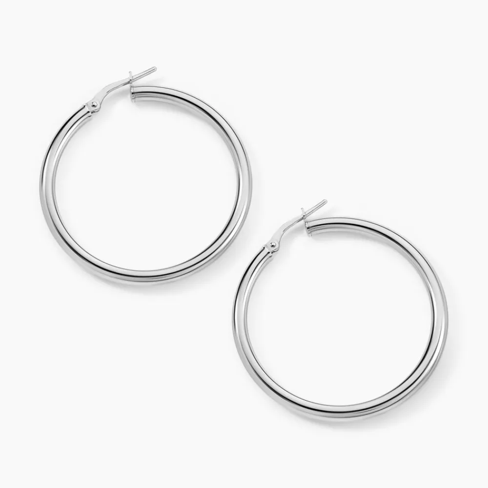 Créoles Argent Blanc Anne|Marc Orian Hot