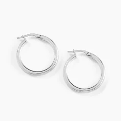 Créoles Argent Blanc Anne|Marc Orian