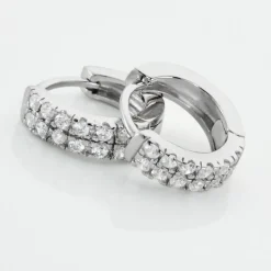 Créoles Argent Blanc Denice Oxydes De Zirconium