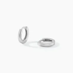 Créoles Argent Blanc Eleanora