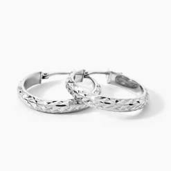 Créoles Argent Blanc Esmee