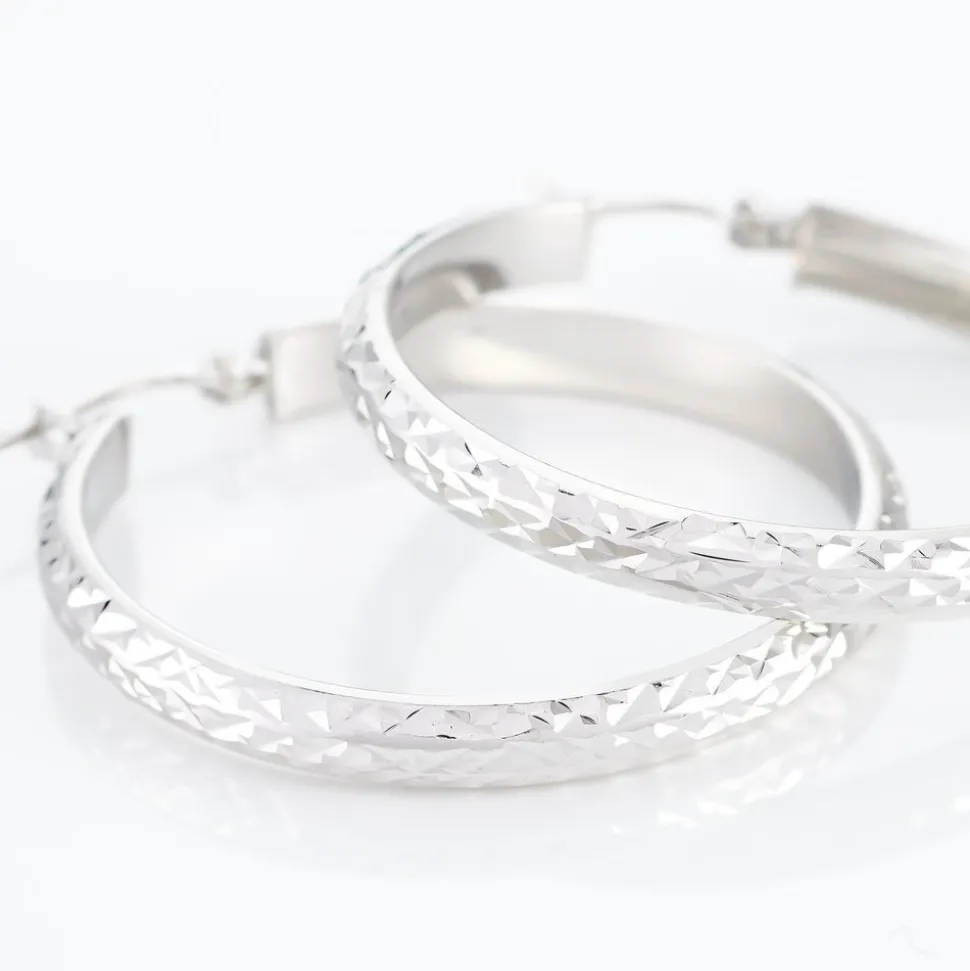 Créoles Argent Blanc Esmee
