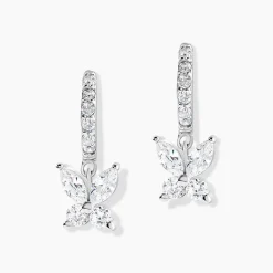 Créoles Argent Blanc Karitate Oxydes De Zirconium