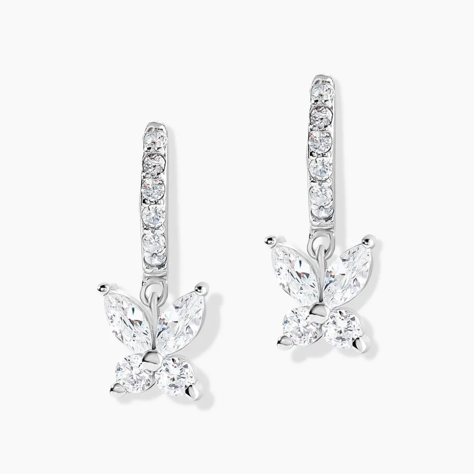 Créoles Argent Blanc Karitate Oxydes De Zirconium
