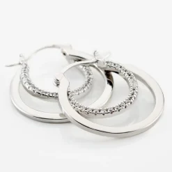 Créoles Argent Blanc Linnette Oxydes De Zirconium