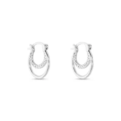 Créoles Argent Blanc Linnette Oxydes De Zirconium
