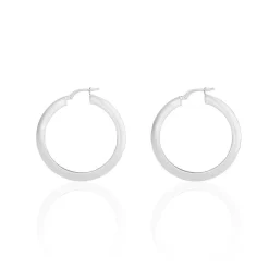 Créoles Argent Blanc Mila