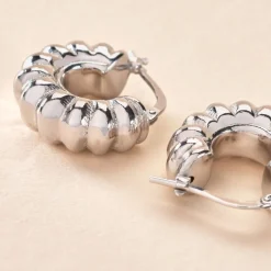 Créoles Arie Argent Blanc