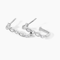Créoles Astrea Argent Blanc Oxyde De Zirconium|Marc Orian Sale