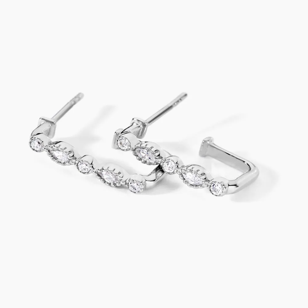 Créoles Astrea Argent Blanc Oxyde De Zirconium|Marc Orian Sale