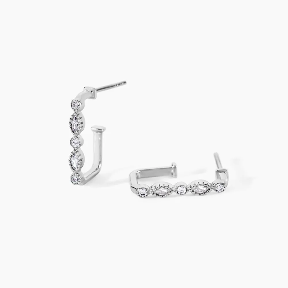Créoles Astrea Argent Blanc Oxyde De Zirconium|Marc Orian Sale