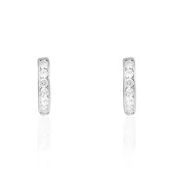 Créoles Callyste Rondes Argent Blanc Oxyde De Zirconium