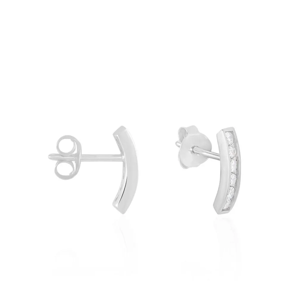 Créoles Callyste Rondes Argent Blanc Oxyde De Zirconium