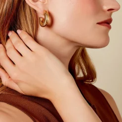 Créoles Calyssa Acier Doré|Marc Orian Discount