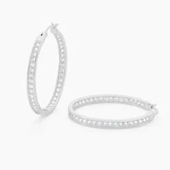 Créoles Classique Argent Blanc Django Oxyde De Zirconium