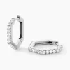 Créoles Corentine Argent Blanc Oxyde De Zirconium
