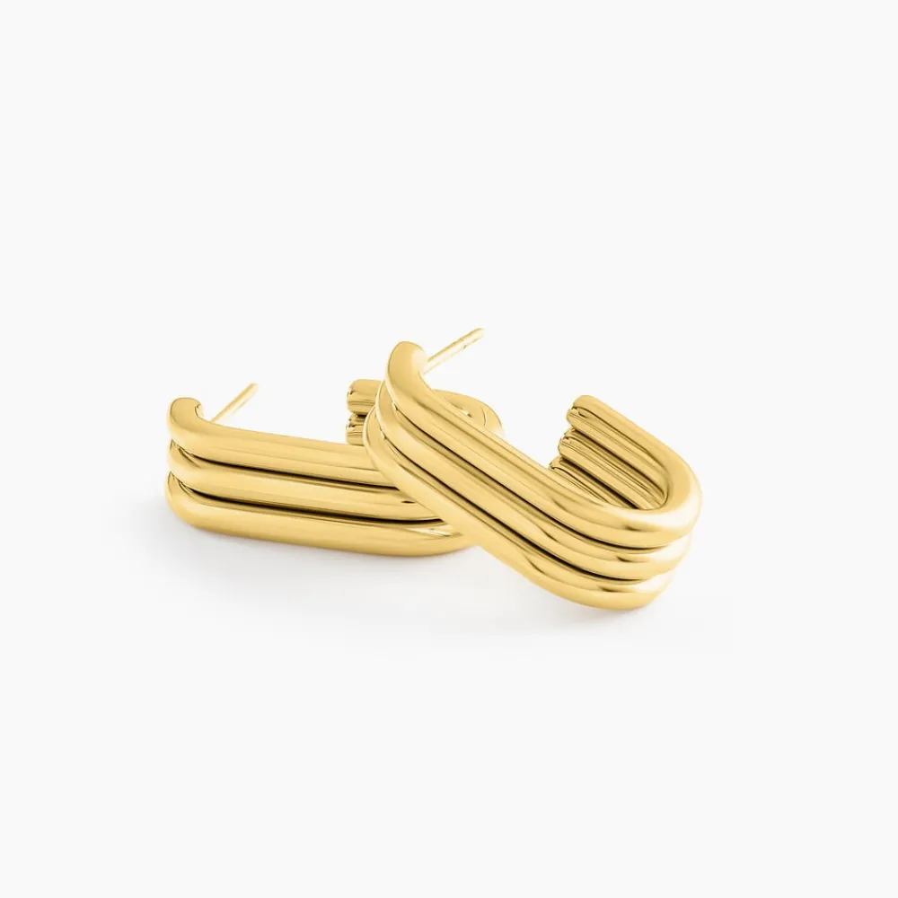 Créoles Dafnie Acier Jaune|Marc Orian Discount