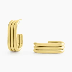 Créoles Dafnie Acier Jaune|Marc Orian Discount