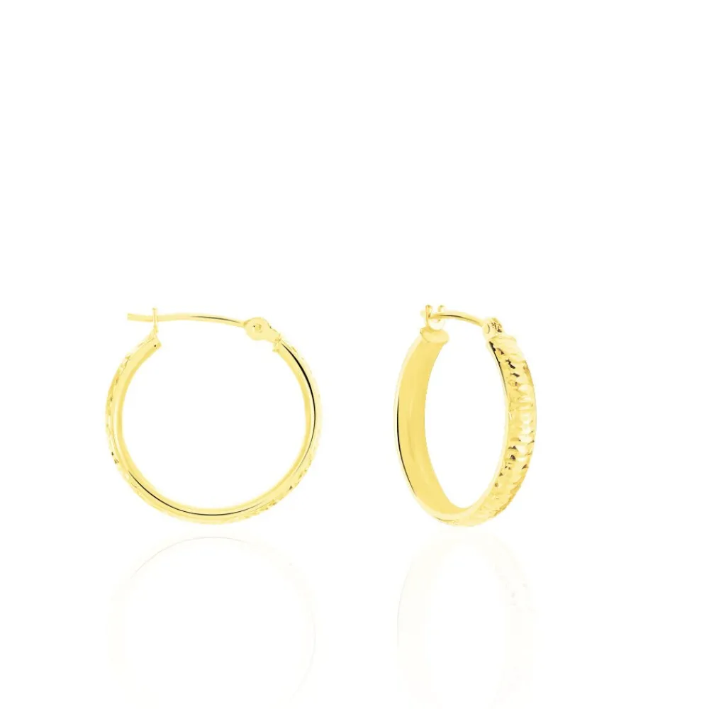 Créoles Dea Diamantees Fil Plat Or Jaune|Marc Orian Best